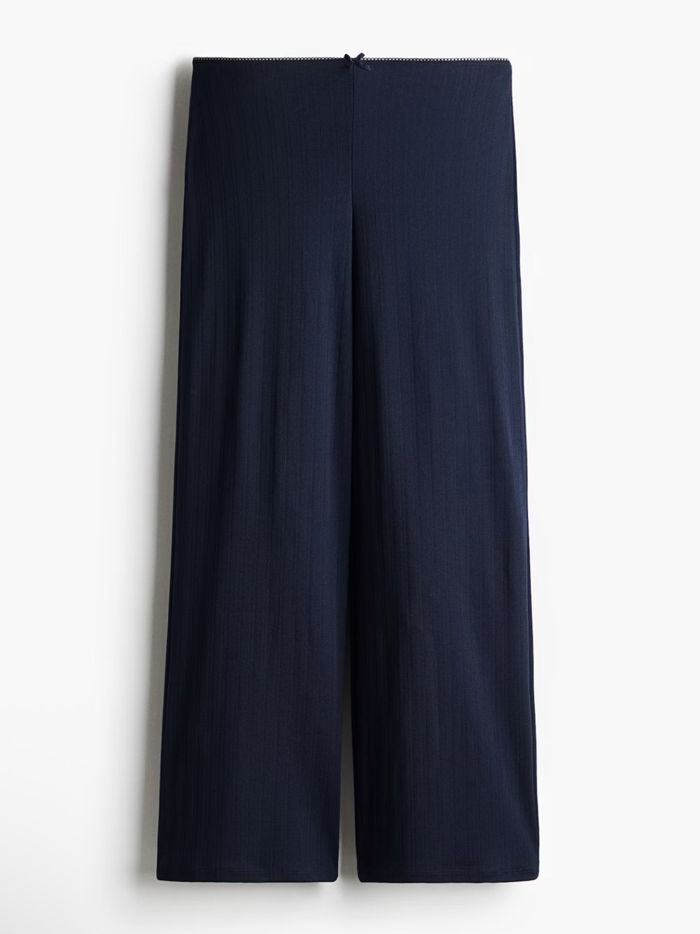 H&M Navy Pointelle Wide-Leg Pull-On Pants